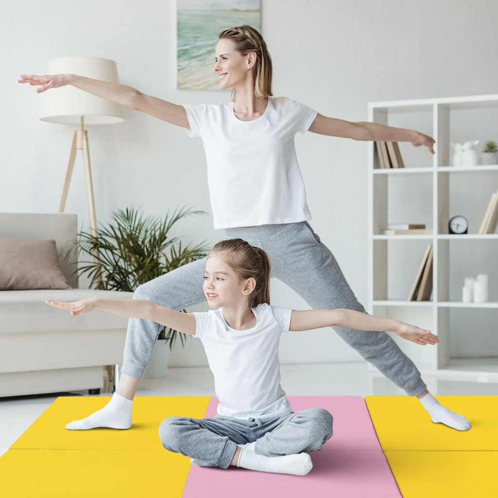 Tappetino Yoga Pieghevole in Pelle PU, Materassino Fitness Spessore Multifunzionale E Antiscivolo 180X60X5Cm 9 Colori