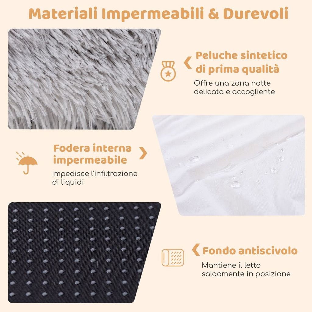 Letto per Cani Umani Con Coperta Rimovibile Cuscino Morbido Presente, Letto Pelo Finto Lavabile Adatto a Persone E Animali 2 Colori