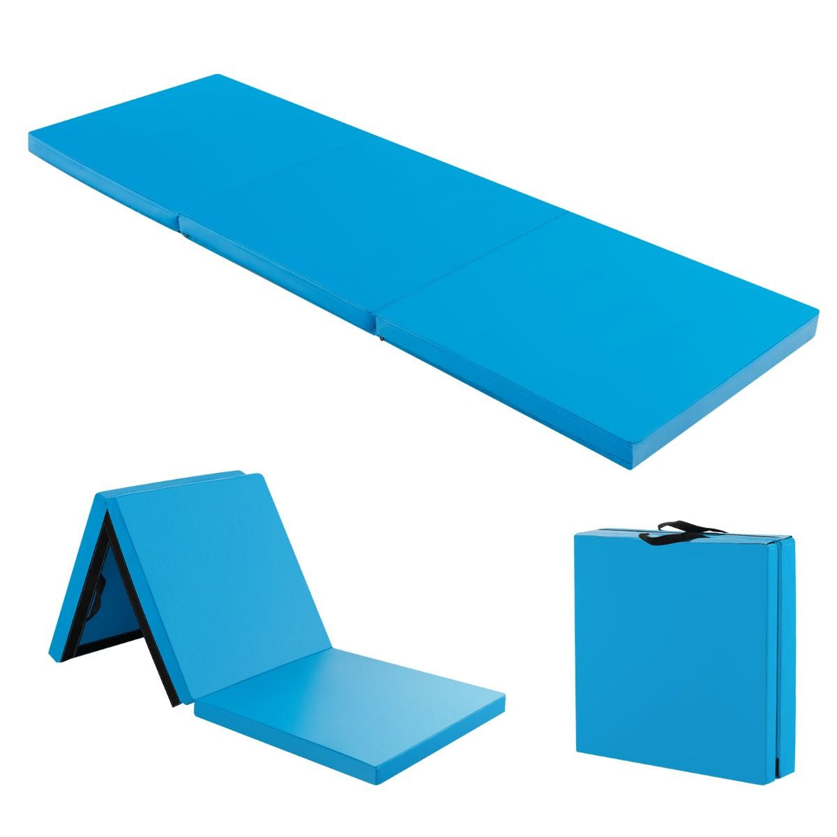Tappetino Yoga Pieghevole in Pelle PU, Materassino Fitness Spessore Multifunzionale E Antiscivolo 180X60X5Cm 9 Colori