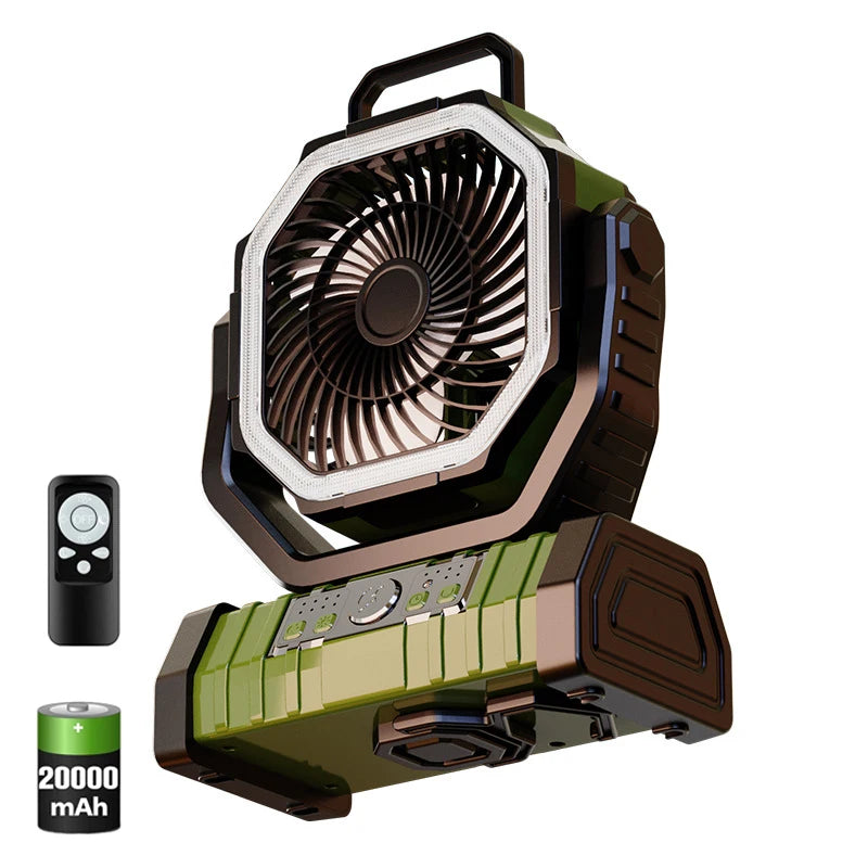 Ventilatore Portatile 20.000mAh con Luce LED e Gancio
