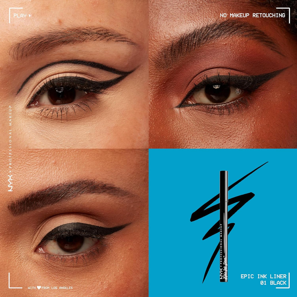 Epic Ink Liner - Waterproof Liquid Eyeliner, Black (2 Pack), Vegan Formula