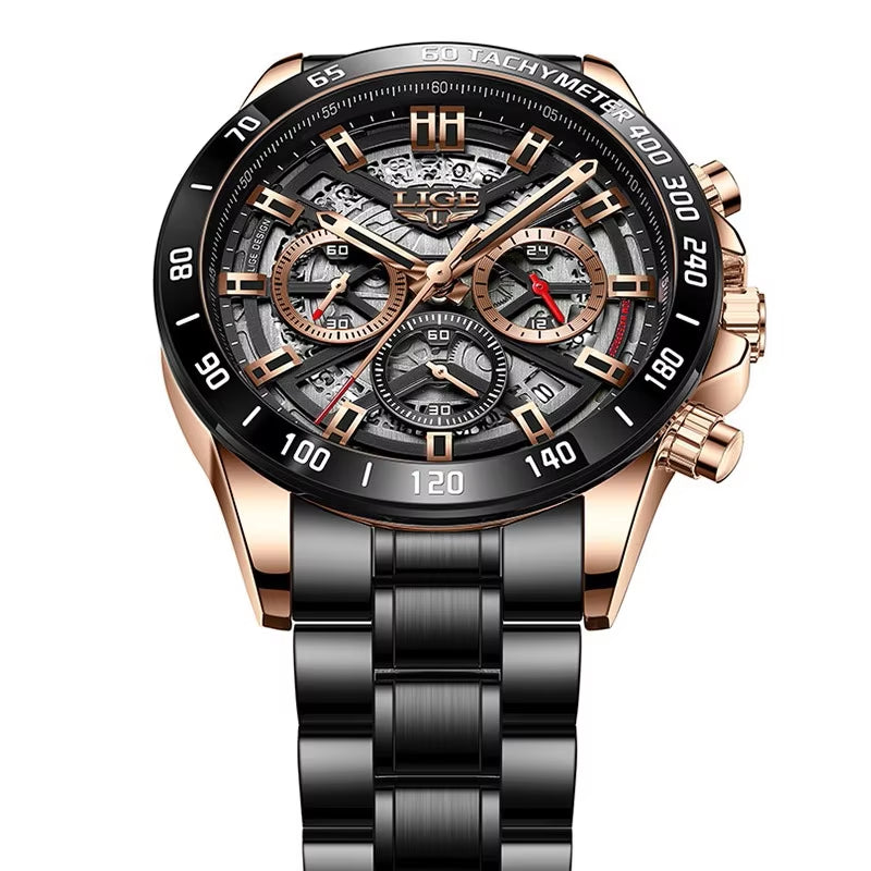 2026 New Men Watch Top Brand Luxury Hollow Watch Men Waterproof Sport Quartz Chronograph Wrist Watch Man Relogio Masculino