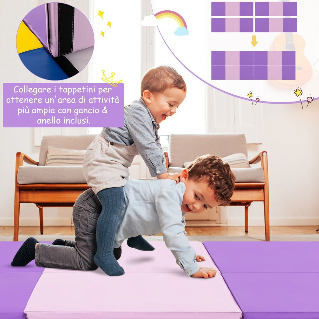 Tappetino Yoga Pieghevole in Pelle PU, Materassino Fitness Spessore Multifunzionale E Antiscivolo 180X60X5Cm 9 Colori